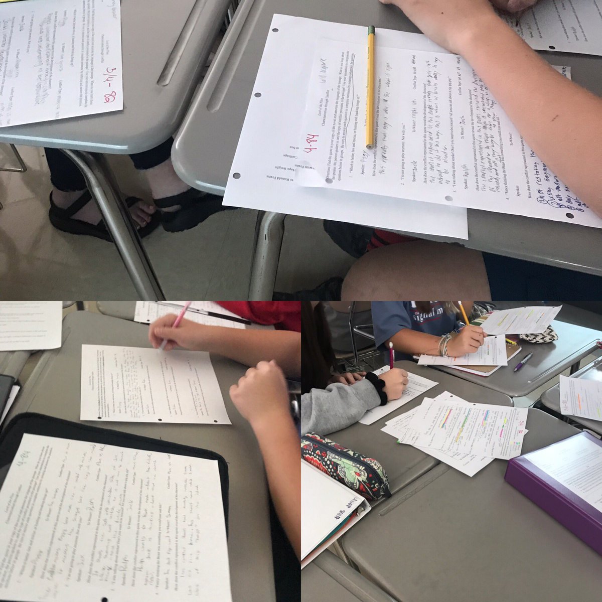 KRobSMMHS's tweet photo. Writing is a fluid process! Honors 9 students are revising quote analysis assignments after getting their originals back, engaging in a mini-lesson, and revisiting the rubric. Next step- writing conferences! ๐ค
#writingishardwork
#SMMHSSoars
#HCS_Literacy https://t.co/hokAnvWjov