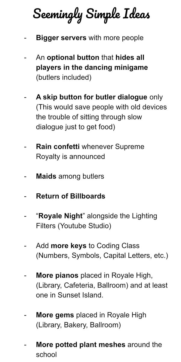 Logan Cr Z On Twitter There S A Reason Why I Haven T Been Posting That Many Ideas For Royale High I Ve Been Keeping An Organized List Of My Ideas For The Game Hopefully - roblox royale high ballroom dancing game