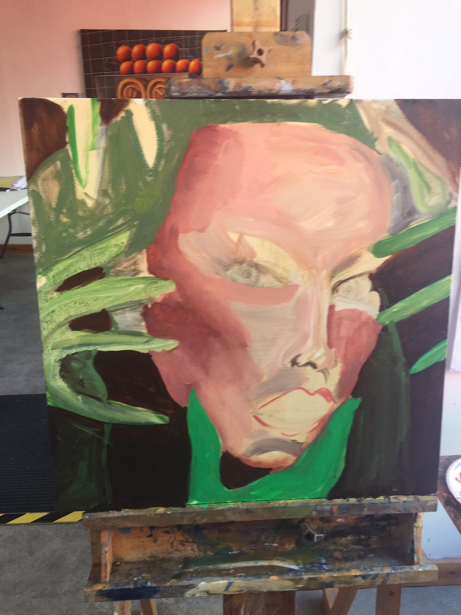 sarah_in_colour's tweet photo. Look at the difference a week makes! Our @KibbleCharity #oilpainting classes continue to go well at @PaisleyIn with the lovely @trinkie69 thank you for your continued support and energy! #paintingdevelopment #triadiclearning #commonthird #traumainformed #artsaward https://t.co/HA9WOeAkes
