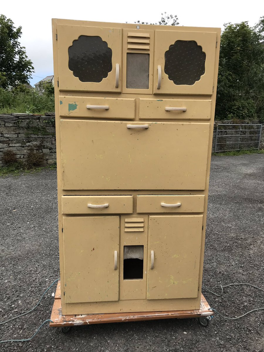 TisAnsum's tweet photo. We just finished refurbishing this beauty!! Love how it’s turned out! #paintedfurniture #upcycledfurniture #relovedfurniture #retro #retrokitchen #kitchenlarder #1950kitchen https://t.co/pGu674jZcO