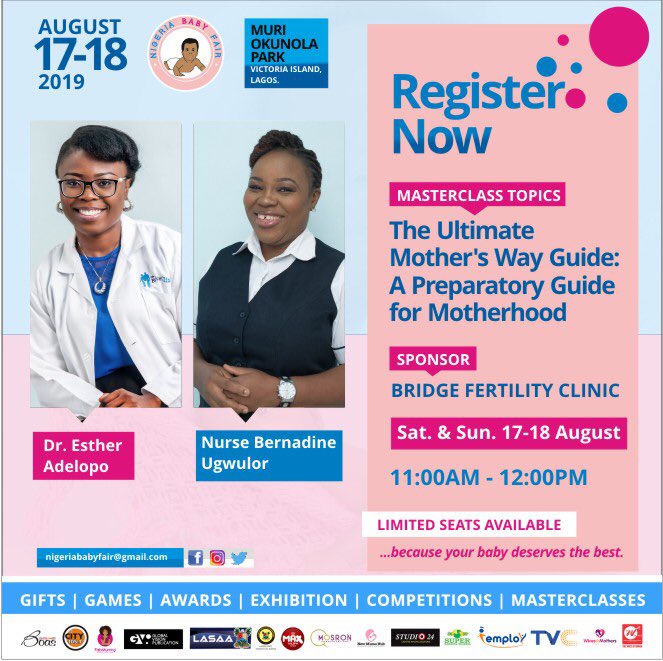 nigeriababyfair's tweet photo. @Thebridgeclinic would be on ground to discuss motherhood. Don’t miss the conversation. Register to attend here: https:https://t.co/g2uMKkCp7t #nigeriababyfair #fertilityclinic https://t.co/uHbbgc8FO1