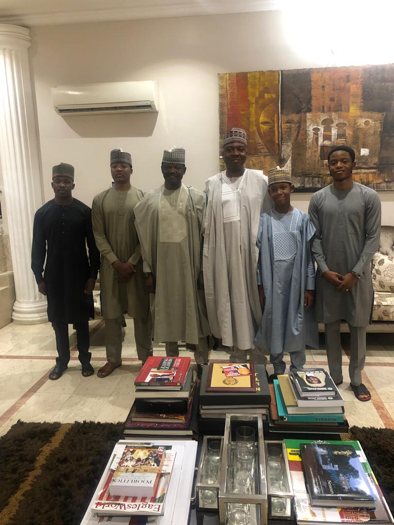 bukolasaraki's tweet photo. It was good spending time with Senator Mohammed Hassan from Yobe State and his sons after Jummah prayers today. I congratulate Senator and Hajia Hassan for the success recorded by Yusuf, the eldest, who just graduated with a First Class in Engineering. https://t.co/PA1dodQhpL