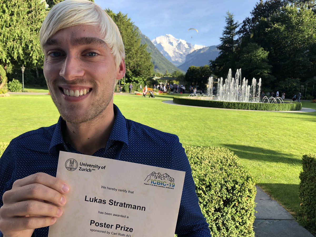 guido_clever's tweet photo. Well done Lukas! Poster prize on #icbic2019 for his work on #DNA G- #quadruplex dimerization, soon to be published! https://t.co/dJOV9s6XKA