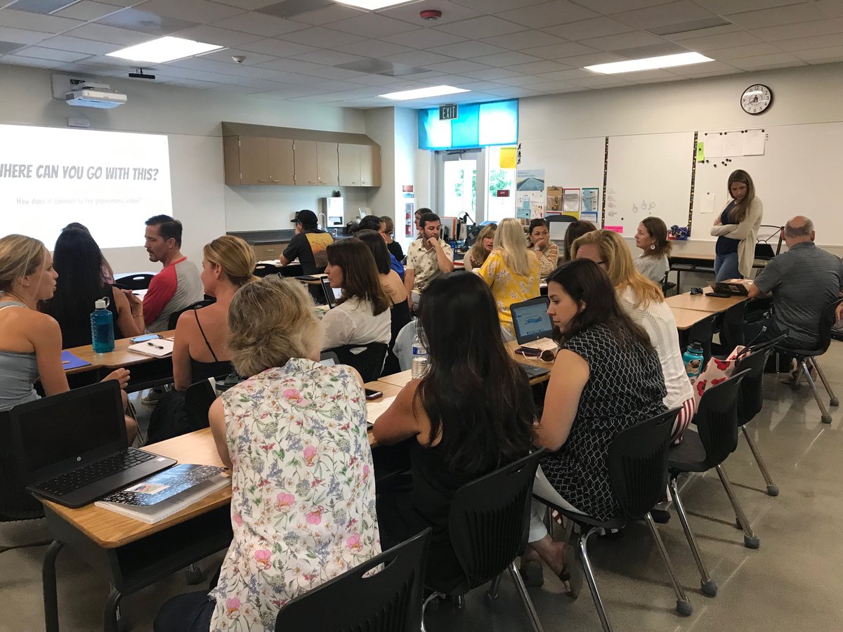Grade 5 teachers engaging in instructional discourse ⁦<a href="/PowayUnified/">Poway Unified</a>⁩ around scientific phenomenon and connecting this to their classroom science instruction.