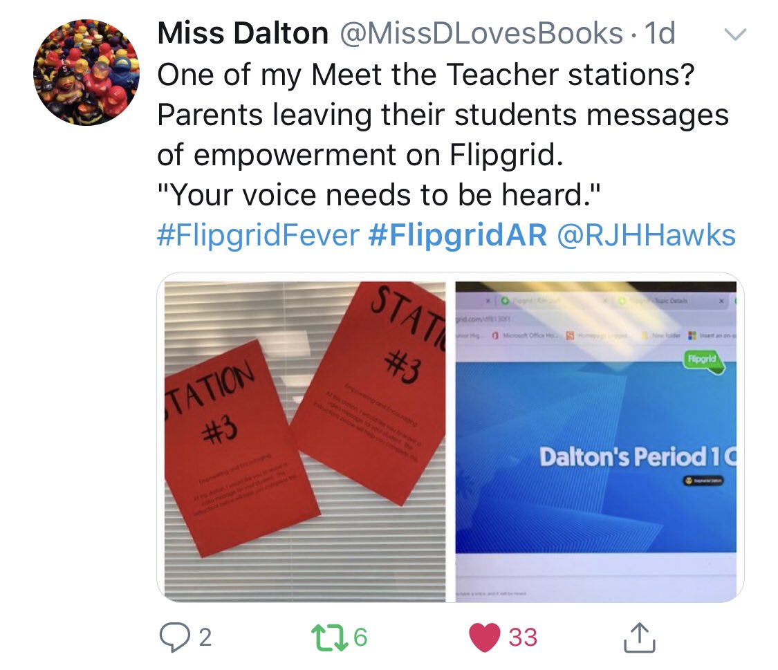 MicrosoftFlip's tweet photo. Happy #FlipgridFriday 🎉

How are you ✨Exploring ✨New✨Realities 🕴🏼 with #FlipgridAR? 

🌀Retweet and Reply 🌀with your 🆕ideas 💡for a chance to win a #StudentVoice 👚👕shirt!

#FlipgridFever https://t.co/Ch15TqJfCN