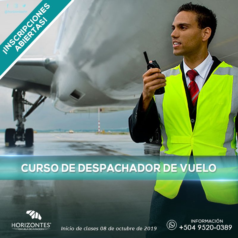 Horizonteshn's tweet photo. ✈️CURSO DE DESPACHADOR DE VUELO
Conviértete en un Profesional Aeronáutico

📝Inscripciones Abiertas para San Pedro Sula y Tegucigalpa
🗓Inicio de Clases 08 de octubre de 2019

📌Info: https://t.co/S9wAZq5gGq

🌐Ingrese a: https://t.co/dW0vTa1Abq https://t.co/KJFjTwS59m