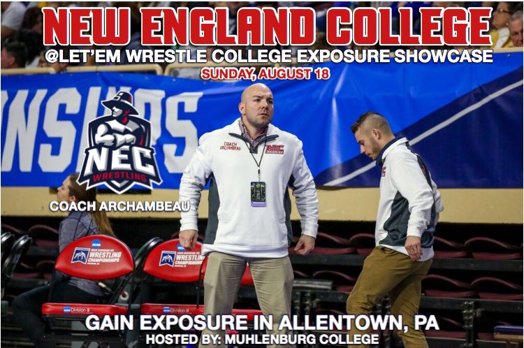 NEC_Wrestling's tweet photo. Coach Archambeau will be in Allentown, PA at Muhlenburg College for the Let’em Wrestle College Showcase this Sunday.
☝️
🚢
🤼♂️
#gogrims #oneship #sailforward #necwrestling #newenglandcollege #henniker #nh #allentown #pa #muhlenburg #letemwrestle #collegewrestling #ncaawrestling https://t.co/Cm1naugdc5