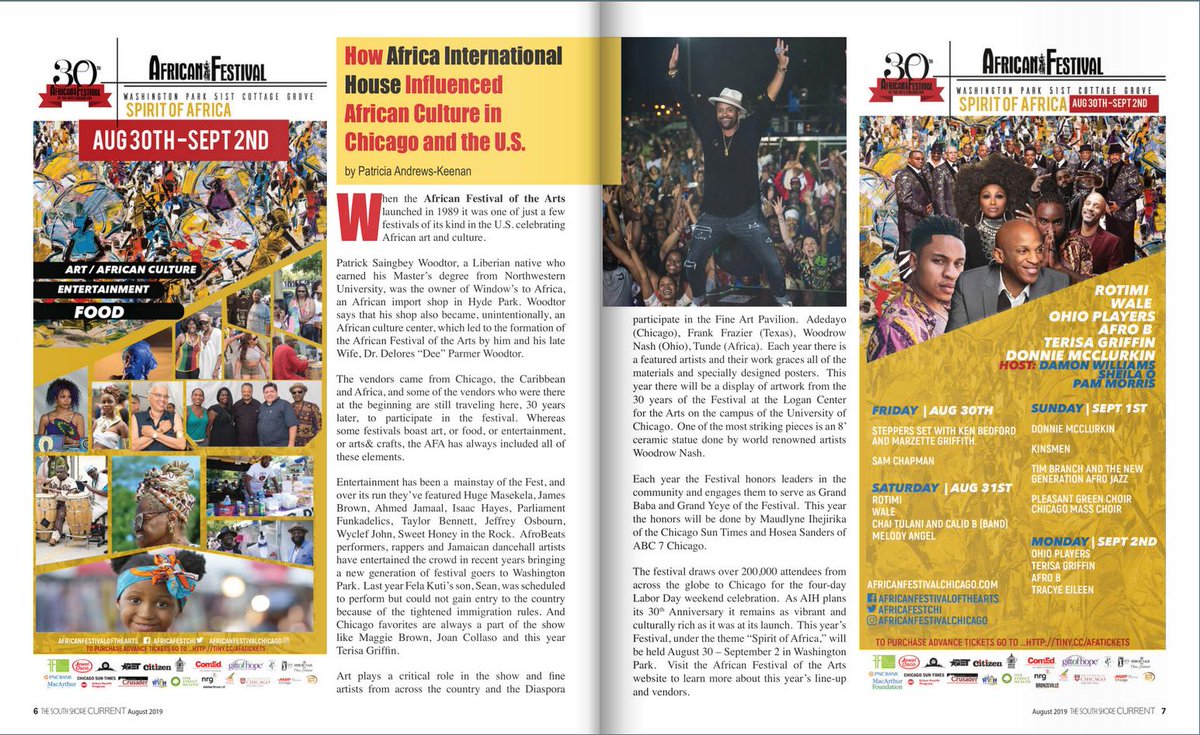 maudlynei's tweet photo. It's #2NITE! African Festival of the Arts/@AfricanFestChi
hosts annl gala/art exhibition @UChicago Reva & David Logan Center 4 the Arts
2019 honorees: @Maudlynei/@Suntimes #HoseaSanders/@ABC7Chicago
2019 theme: Spirit of #Africa
https://t.co/slZN7mpSzC
@LoganUChicago @AIHChicago https://t.co/UDimjyHQgW