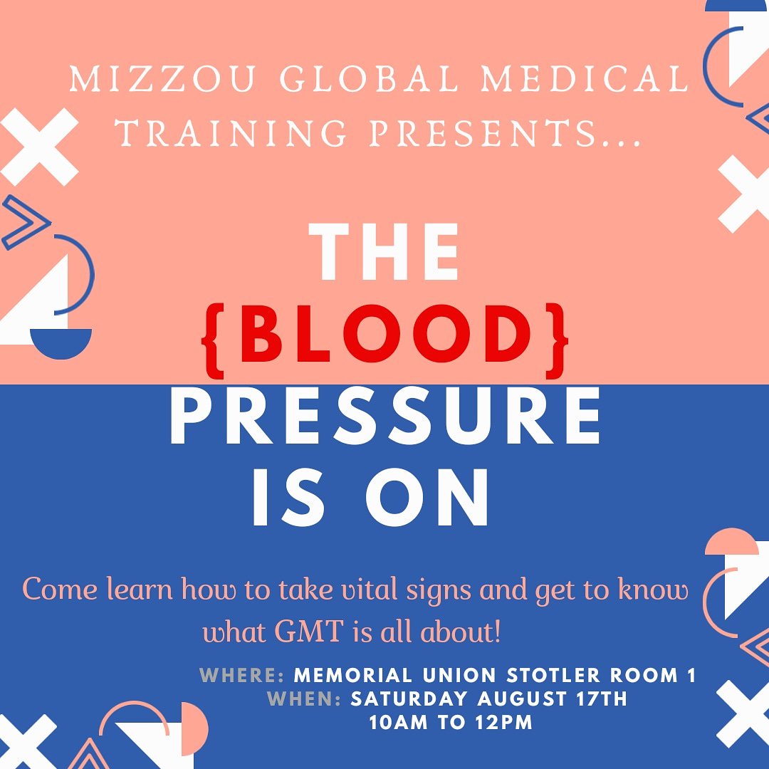 MizzouGMT's tweet photo. Welcome Week is in full swing with lots of fun events. Don't forget to stop by our Vital Signs Event tomorrow from 10-12. Bring your friends and get to know what GMT has to offer! #welcometomizzou #welcomeweek #mizzou https://t.co/V6HsqhGj61