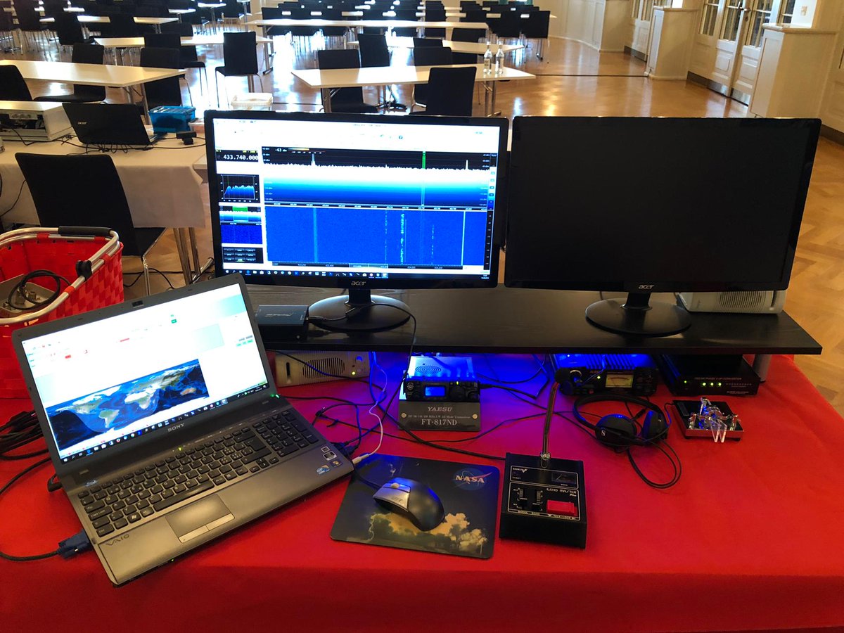 Amsat_hb's tweet photo. Wolfgang, HB9RYZ, at the final test on the @qo100_sat station for the @USKA_CH Hamfest 2019. That will be an exciting day tomorrow 😎 #hamradio #hamr #amsat @qo100_sat #amateurfunk https://t.co/d2okGbmj6Z