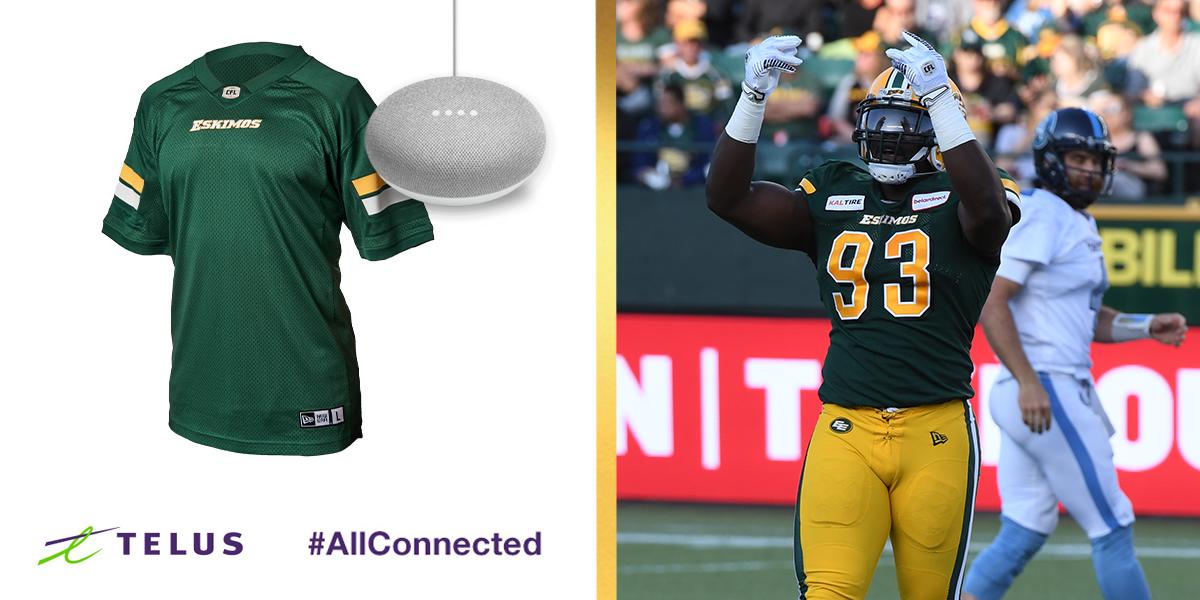 GoElks's tweet photo. 💚💛

It's our game day and we want to show we're #AllConnected with our fans!

Share this post for a chance to win an Eskimos jersey and a Google home mini courtesy of @TELUS! https://t.co/ebZer8hSVV