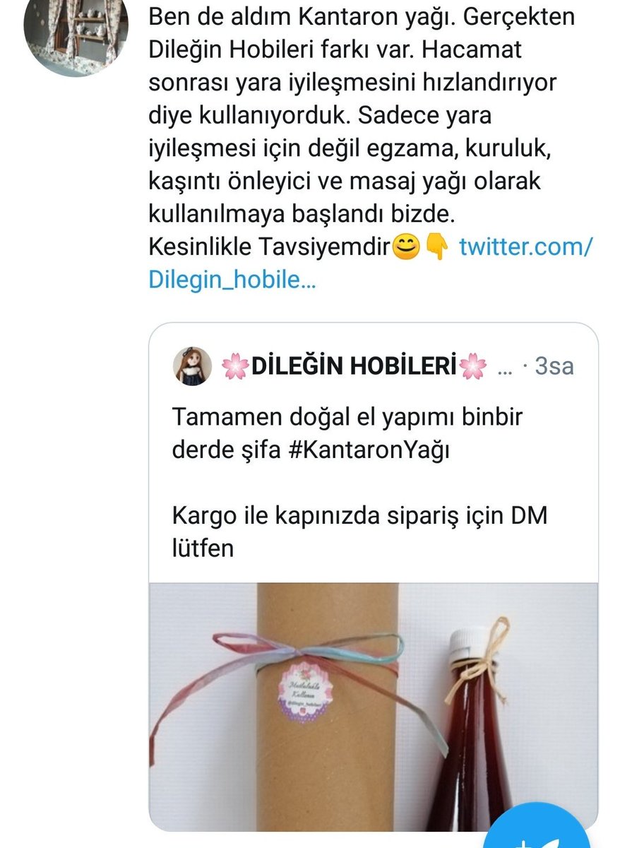 dilekce_82's tweet photo. Bir memnuniyet bırakayım 🙂 kantaron yağı siparişlerinizi bekliyorum Efendim
Hayırlı Geceler https://t.co/rbtyfB8V8K
