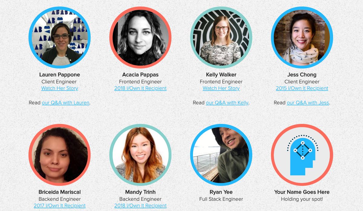 Optimizely's tweet photo. In 2015, I/Own It was established with a software engineering bootcamp &amp; an internship to help more women get into tech. Four years later, we're still running with and expanding on that vision, in partnership with @HackReactor. https://t.co/EibzJ8E1iL https://t.co/aKS8uTXDp2