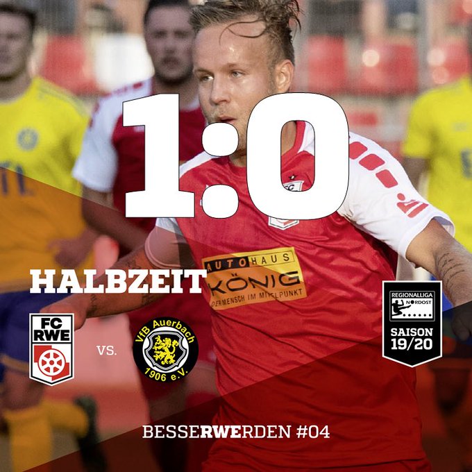 Zur Halbzeit steht es 1:0 für unsere Rot-Weißen💪🏻
Torschütze war ...