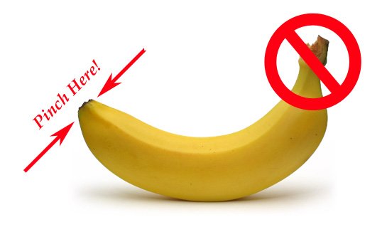 ABananaStand's tweet image. Do you know how to peel a banana? The #CommunityBananaStand does! Don't struggle with the fibrous stem. Pinch and peel from the other end; you'll never eat a banana the same way again! thinkpurpose.com/2012/10/05/fal…
