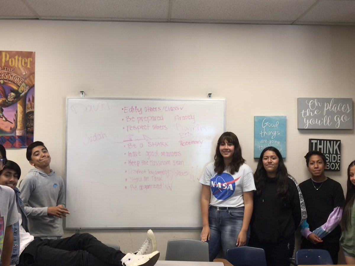 mswightman's tweet photo. #AVID10 2nd period worked in groups today to come up with a social contract...all groups immediately started referencing #shsbeashark on their own! #shsallin @SHSBeAShark @Shark_Bako https://t.co/VGZH6F1DxT