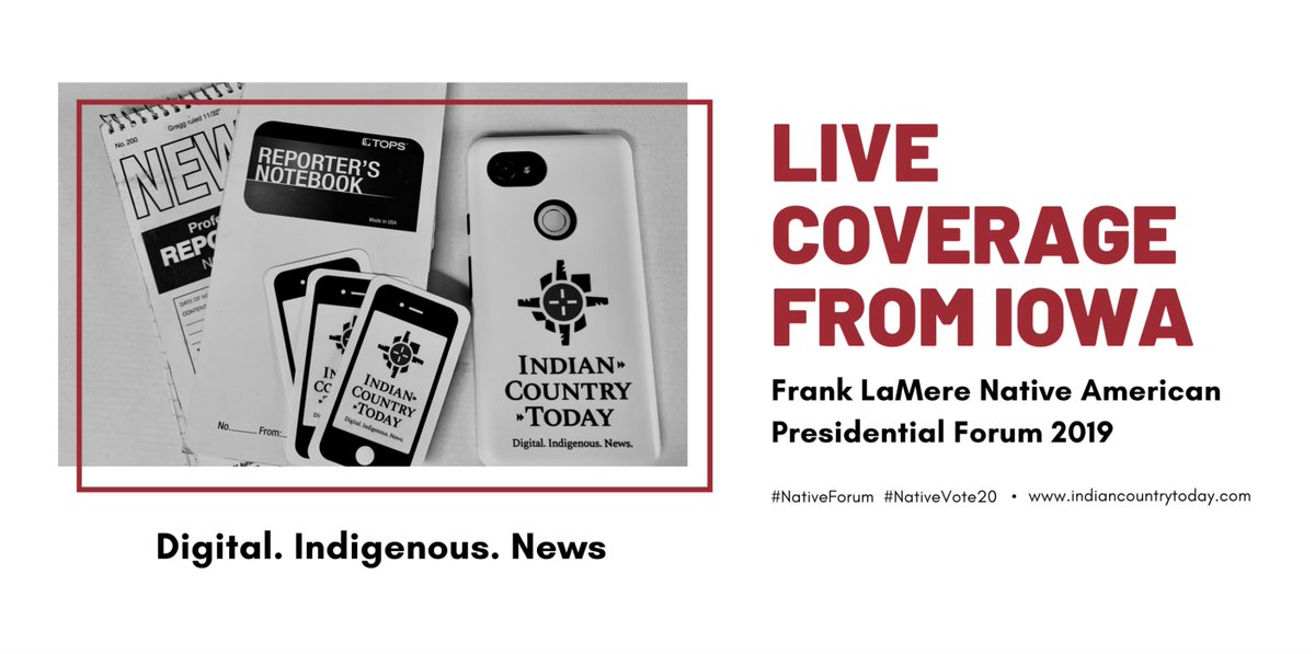 IndianCountry's tweet image. Indian Country Today will be covering the Frank LaMere Native American Presidential Forum from Sioux City, Iowa! #NativeForum #NativeVote20

Follow the Iowa team: @TrahantReports @WiteSpider @jourdanbb @AliyahJChavez @KDKW_406 @taylornotah_103 @CharlieHPerry @BrightsideofRez