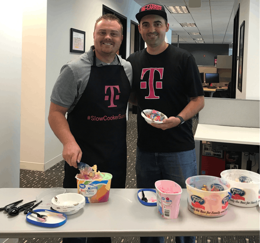 swmort's tweet photo. Gotta love it when my boss, @kunz_brandon, becomes the #icecream man at work! #tmolife #teambuilder #yummy https://t.co/kSLFP3jnX2