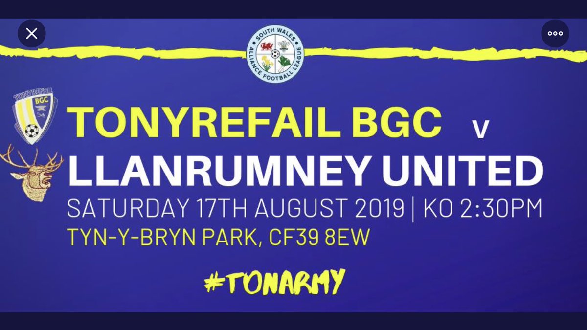 tonyrefailbgc's tweet image. Big game tomorrow against newly promoted @LlanUtdFC! Can we continue our unbeaten start ? Get down and support the boys ⚽️💛💙💛💙 #Tonarmy