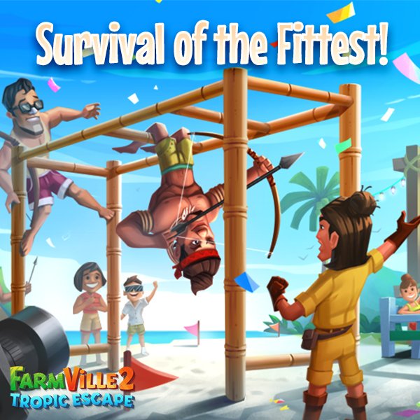 FVTropicEscape's tweet photo. Help your champion win🏆 the Survival💪 Games Reality show📺 on #FarmVille2TropicEscape 🏝️

Play Now ▶️ https://t.co/nOqnq6fTIj
Know more ▶️ https://t.co/mQqj1PVkXI https://t.co/kVUrYUsYJj