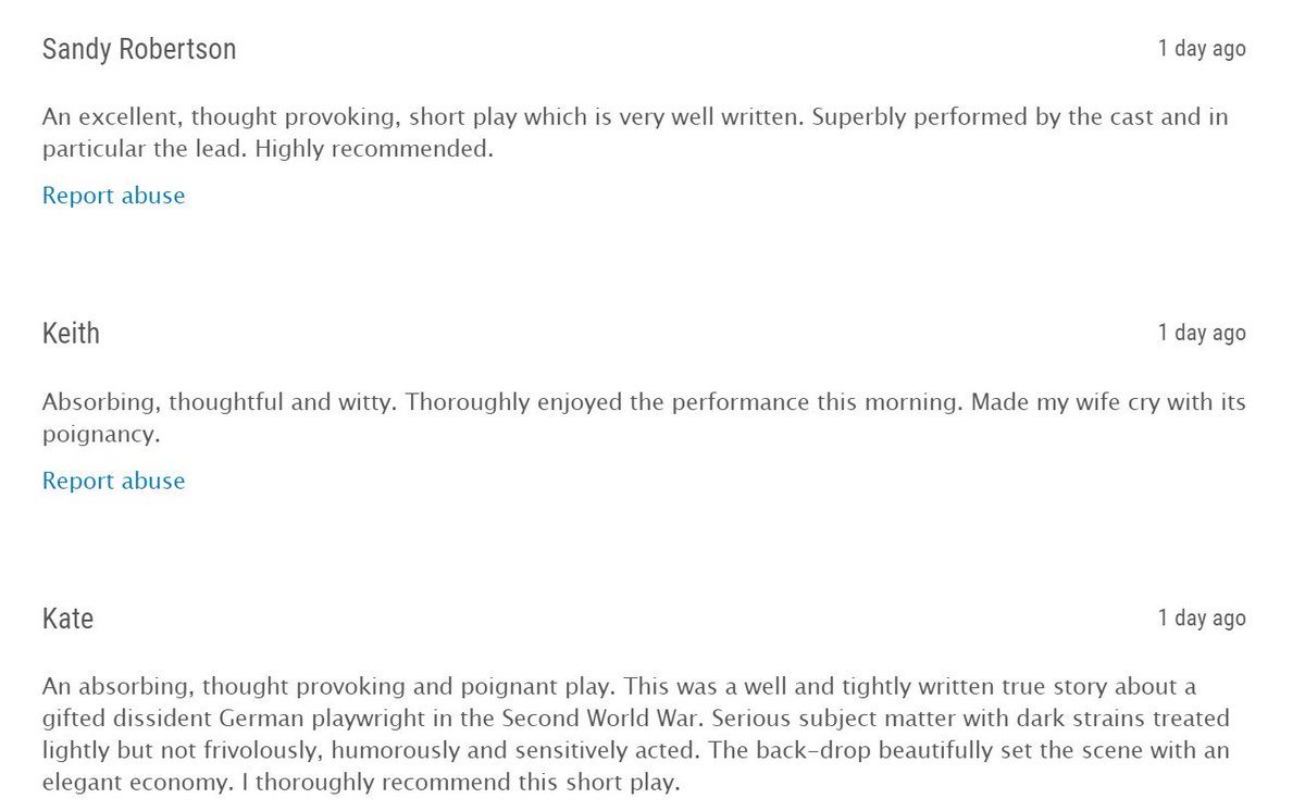 borchertalife's tweet photo. With one show left to go, we've had some fantastic comments on social media and the Fringe website. Thank you to all who came this week. 
If you haven't got your ticket for our final performance tomorrow 10.30am @GreensideVenue Nicolson Sq, get it NOW!👇
https://t.co/QDq4zLo8wa https://t.co/XAwIEfNTTA