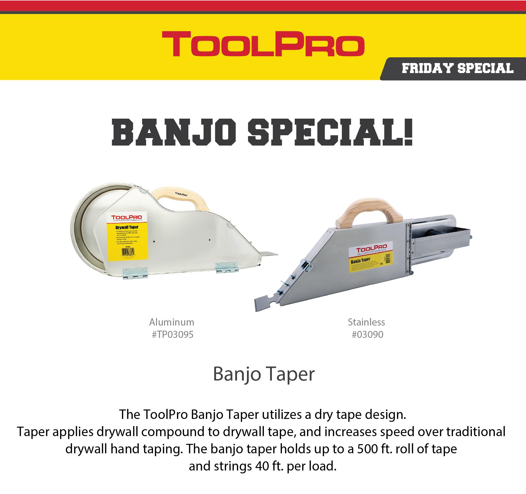 ToolPro Stainless Steel Dry Banjo Tape Dispenser - Chrome Finish