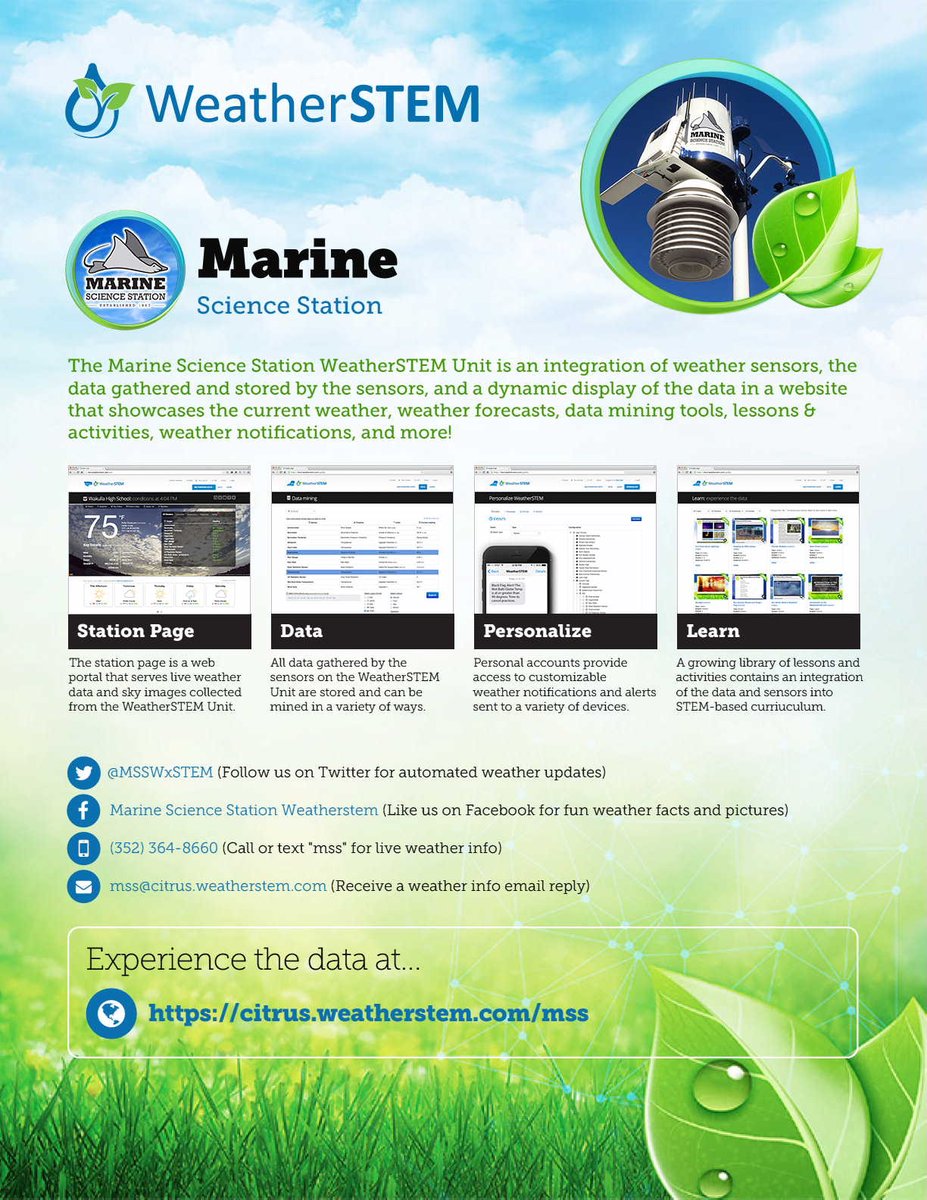 MSSCaptOlsen's tweet photo. @MSSWxSTEM  Providing real-time weather data for the Marine Science Station and surrounding areas. Access more detailed info and learning modules via the MSS WeatherSTEM website at https://t.co/ZRh7w8YHTP @CitrusSchools @ScienceCitrus https://t.co/OtlBJn0xVa
