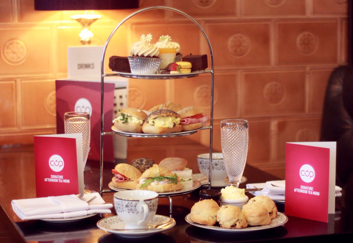 It's #AfternoonTeaWeek! What better time to visit us for a delicious Afternoon Tea?! Cupcakes, brownies, scones, savouries, hot drinks and more! 🧁☕️✨ Book now at cuptearooms.co.uk/book