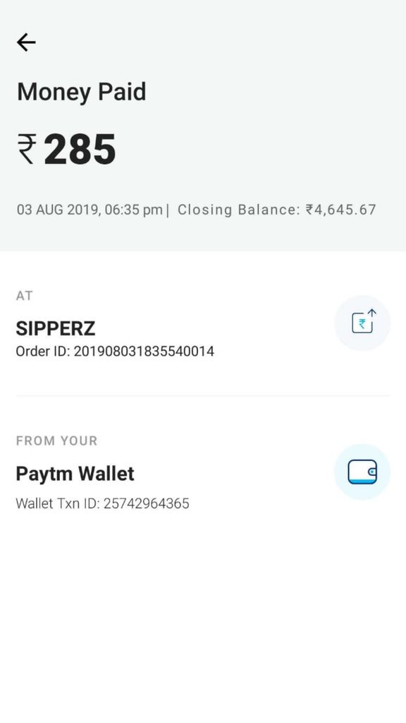 twit_subh's tweet image. @Paytm your shit tech team never contacted me, this is the payment which went to wrong merchant because of scanning bug in your shit app. Today I met with the merchant and it's not showing in his statement #AvoidPayTm