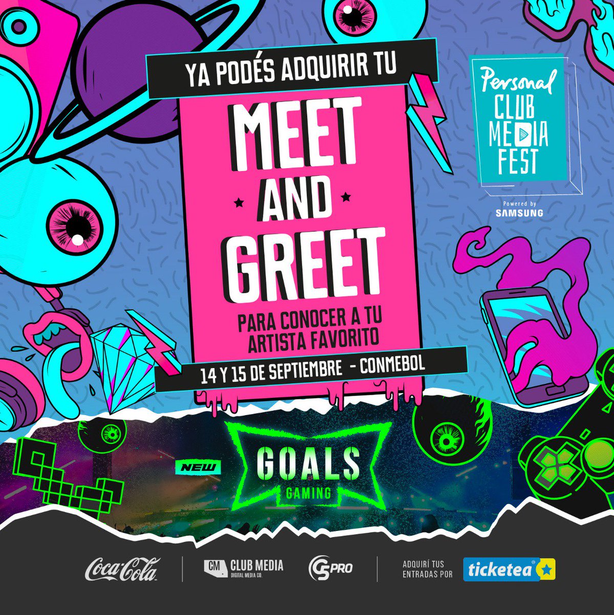 PersonalCMF's tweet photo. Seguimos con las sorpresas! 😱 Ya tenés disponibles los M&amp;G en @ticketeapy 🙌🏻 No te olvides que para poder adquirirlos tenés que tener el ticket para el evento ⚠️

🎫 Online desde https://t.co/1o8XOp2EDw

#personalteconecta @G5pro @personalpy @SamsungPY https://t.co/vyeSP9WrgV