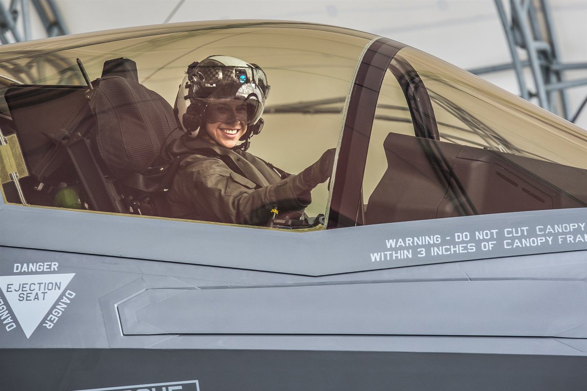 NBCNews's tweet photo. Woman becomes first female Marine to pilot F-35B fighter jet: "It’s an exhilarating experience." https://t.co/LTGBtSuyN6 https://t.co/Kq9ZEYLQht