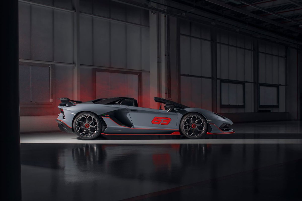 hrolamborghini's tweet photo. Unveiling the Aventador SVJ 63 Roadster; the limited edition, iconic V12. The most exclusive Aventador ever produced - launches at Monterey Car Week.💥 #Lamborghini #AventadorSVJ #SVJ63Roadster #MontereyCarWeek #GrigioAcheso https://t.co/rHSZN75cJH