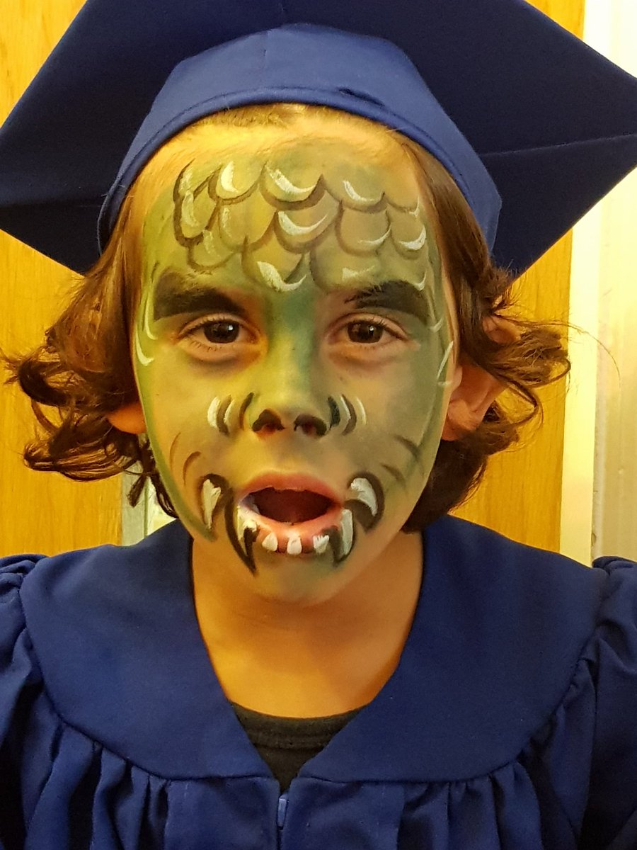 DavidTalesofTwo's tweet photo. Little Man graduated from nursery today. First came the parade,  followed by the face painting. And he had to be his favourite thing, a dinosaur. https://t.co/LYeX0hC1Ax