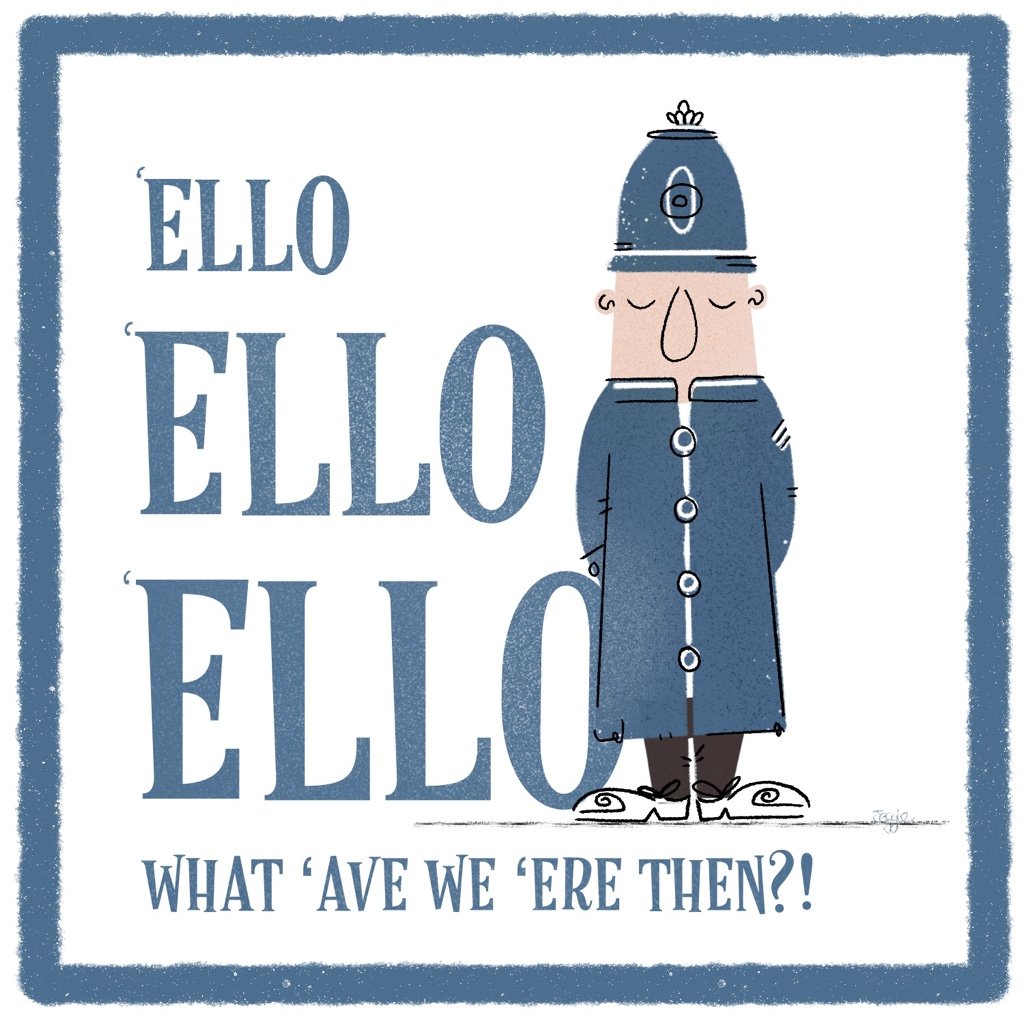 JeggleCreate's tweet image. 'Evenin all! A Bobby on the beat for #colour_collective #bamiyanblue #police #kidlitart #illustration