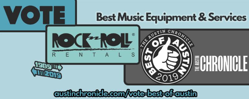 Vote #RocknRollRentals in Austin Chronicle's 'Best of' for Music Equipment and Services! austinchronicle.com/best-of-austin/ conta.cc/31GpV42
