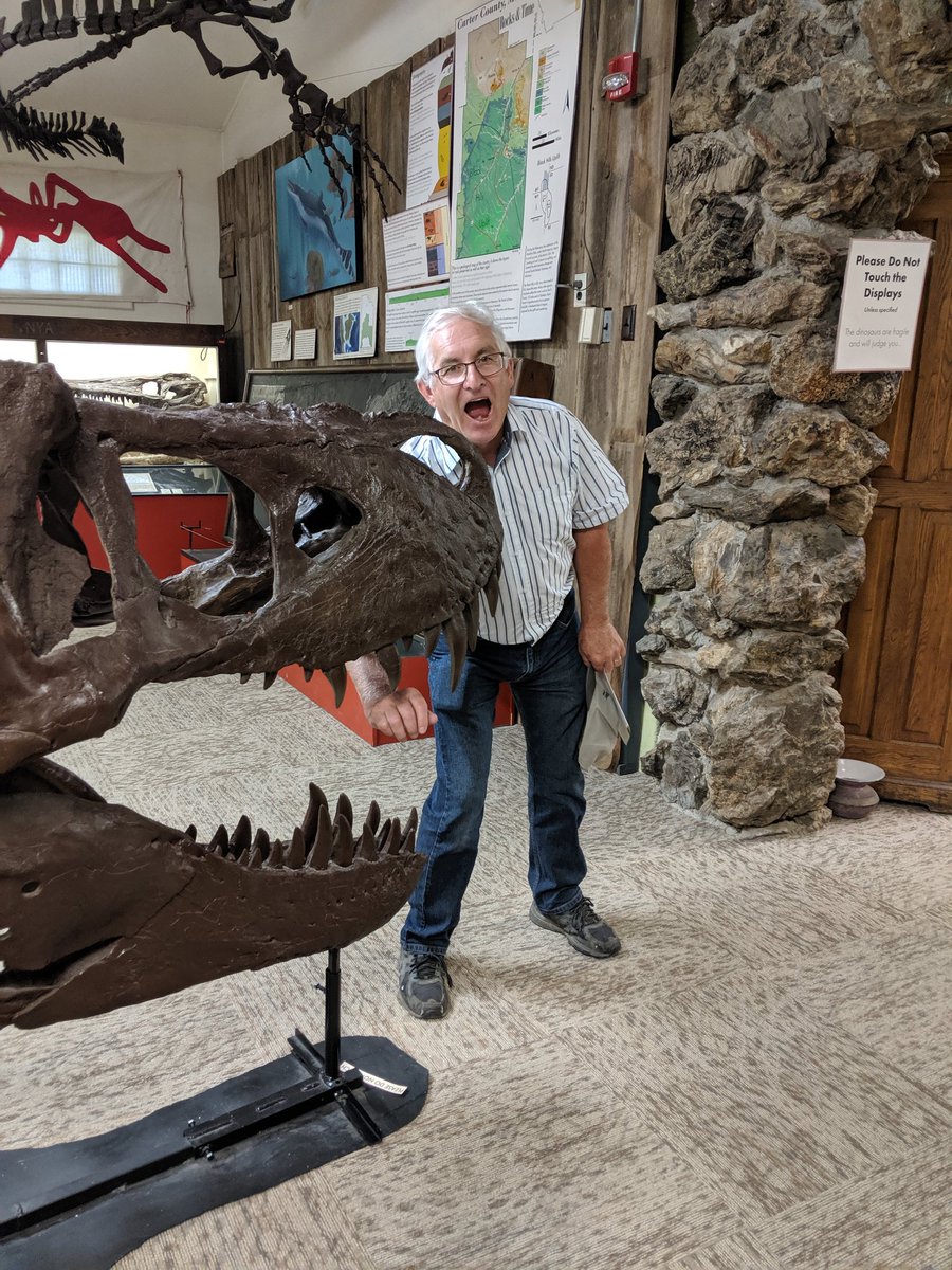 As_You_Wish's tweet photo. My Dad playing with Jane the T. Rex #cartercountymuseum https://t.co/WdEi6ofNPV
