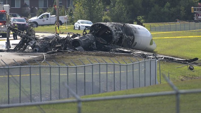 WFTV's tweet photo. Video: Plane was on fire when #EarnhardtJr., family escaped crash | Details: https://t.co/D6xcOl5zIU https://t.co/OIhB7FRbMt