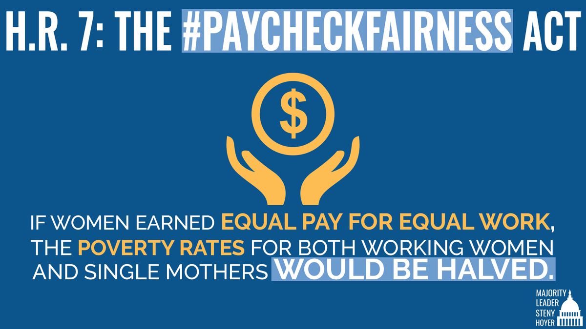 RepStenyHoyer's tweet photo. House Dems have made progress #ForThePeople in the first 200 days of the Majority, including passing the #PaycheckFairness Act to close the gender wage gap. RT if you agree the Senate should take up and pass this bill to ensure #EqualPayforEqualWork. #200DaysofProgress https://t.co/O7VPzQXG80