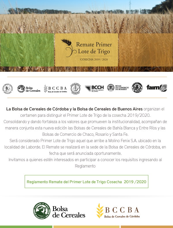 Convocatoria al Primer Remate de Trigo cosecha 19/20🌾
.
Invitamos a quienes estén interesados en participar a conocer los requisitos ingresando al reglamento⬇
.
📜 bit.ly/2KMGkwY

#Trigo #RematedeTrigo
