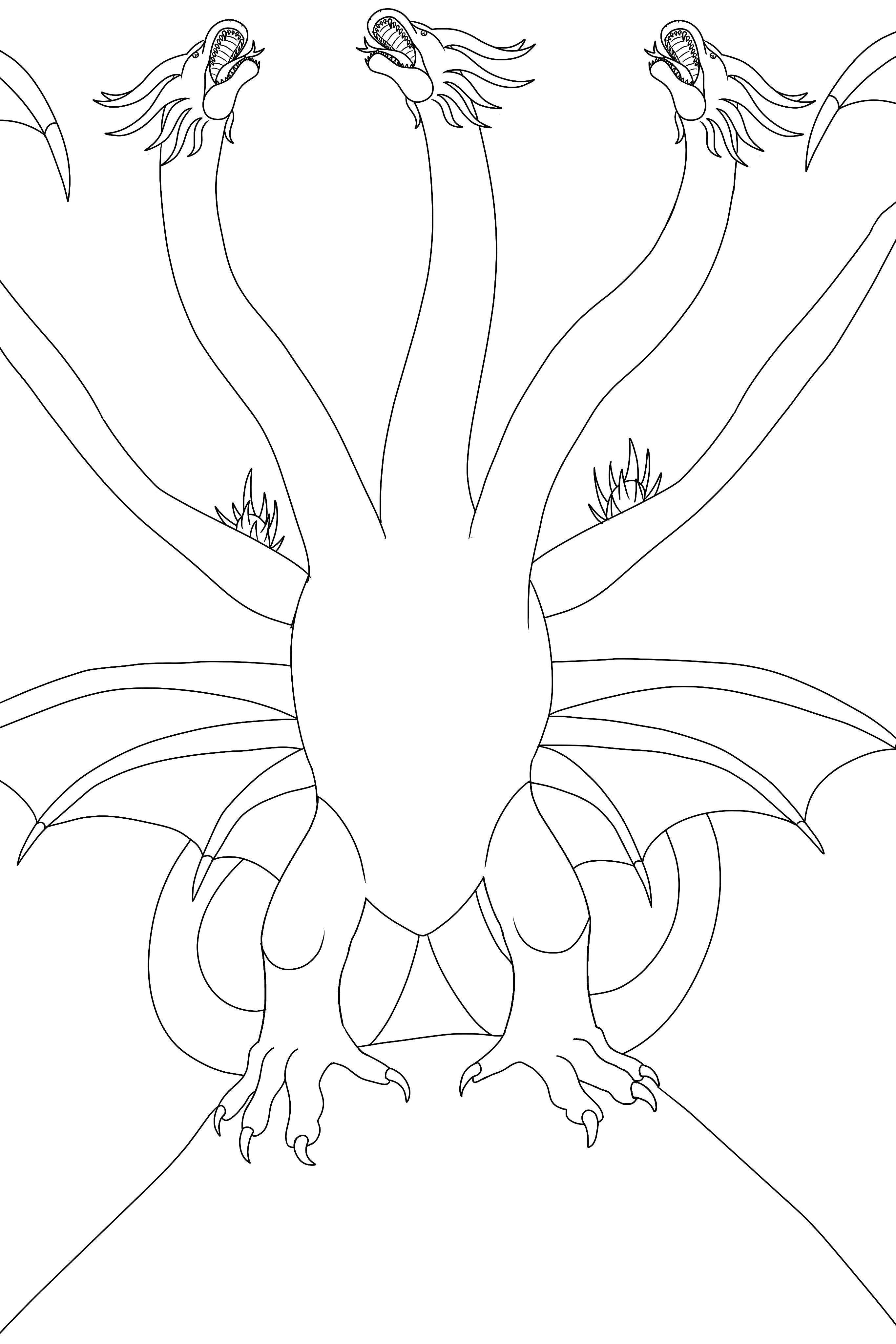 King ghidorah godzilla coloring pages