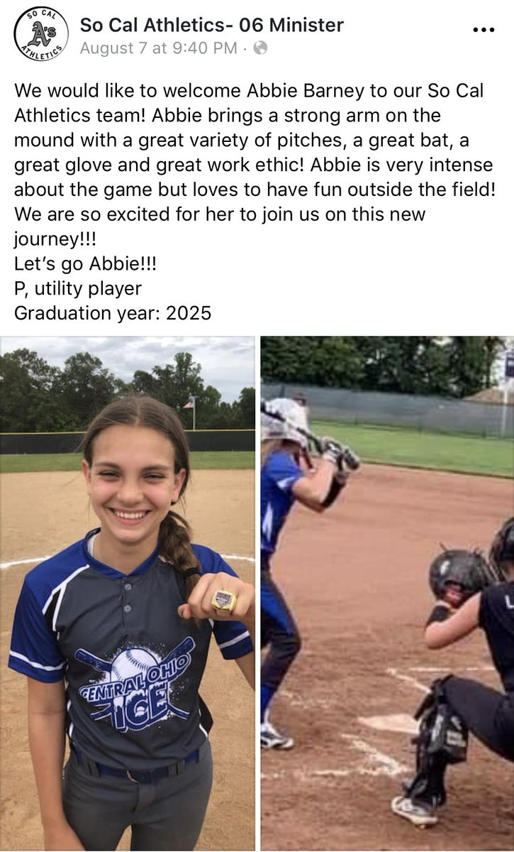 Keep working hard @Abbie_Barney7.  Hard work pays off! 😀 <a href="/SoCalAsOrg/">So Cal Athletics</a>