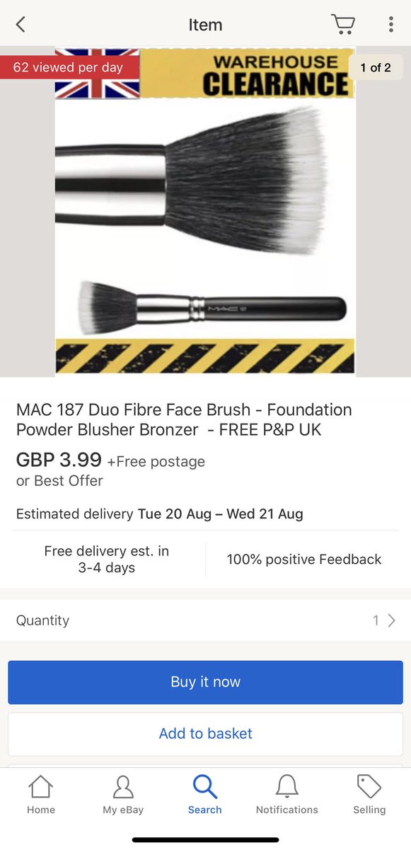 KashMakeup's tweet photo. @EsteeLauderUK i tried to report This counterfeit item to ebay, but they says to inform right owner. Item number : 143355624333 
The seller blatantly selling counterfeit MAC 187 @TradeStandards https://t.co/tiQoPIfMRT