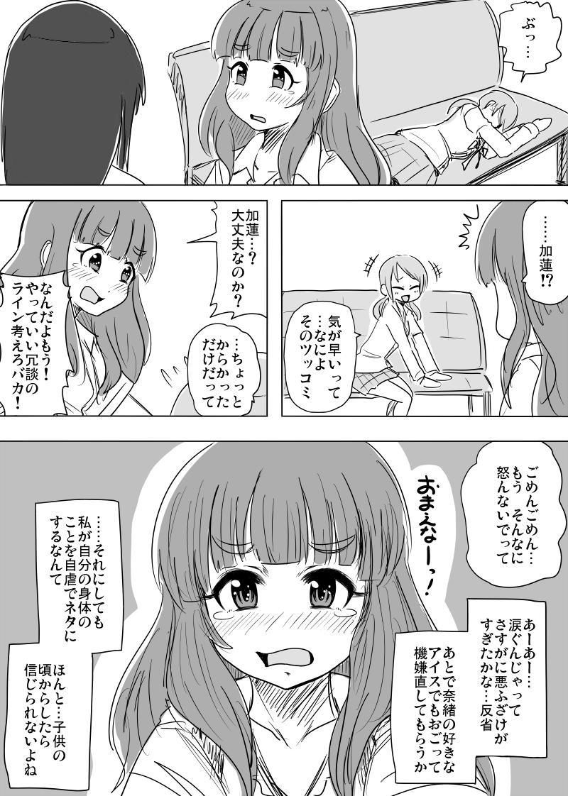 ふとした瞬間に、感極まっちゃった漫画です。

#北条加蓮
#神谷奈緒
#渋谷凛 