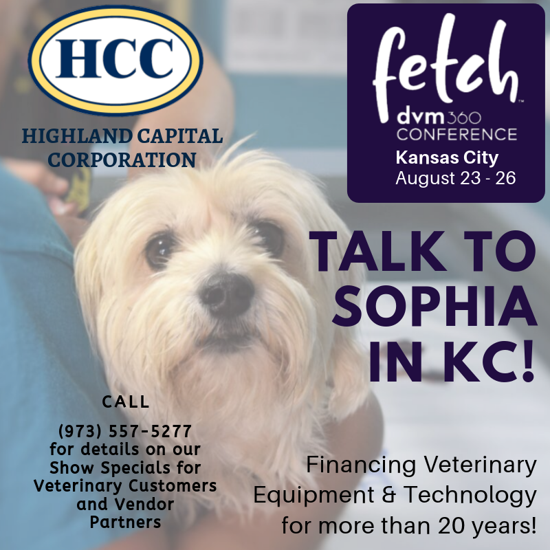HighlandCapCorp's tweet image. We&apos;ll be at #fetchdvm360Conference next week! Contact Sophia Gardner about our show specials - call 973-557-5277 #equipment #finance #veterinarymedicine #veterinarians #veterinary #vettech #vetmed #equipmentfinance #fetchkc #fetchdvm360 More details at  highlandcc.com/veterinary.php