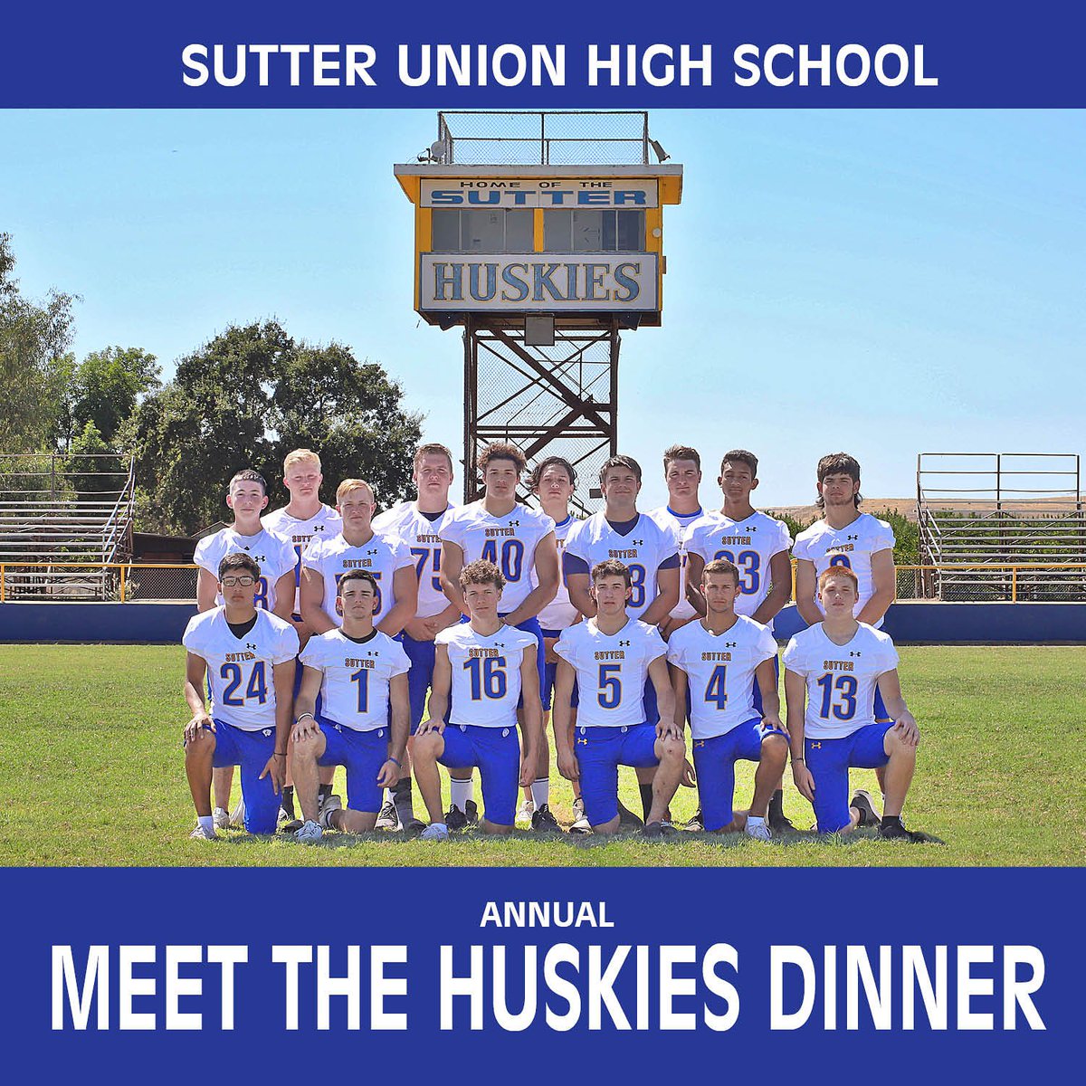SUHSyearbook's tweet photo. Sutter Union High School Annual Meet the Huskies Dinner TONIGHT! Don't miss out on this amazing fundraiser and a chance to meet our student athletes!
#tritip #meetthehuskies #football #boysoffall
.
.
#sutterfootball #highschoolfootball #suhsfootball #varsity #athletes https://t.co/x3OcQag9OU