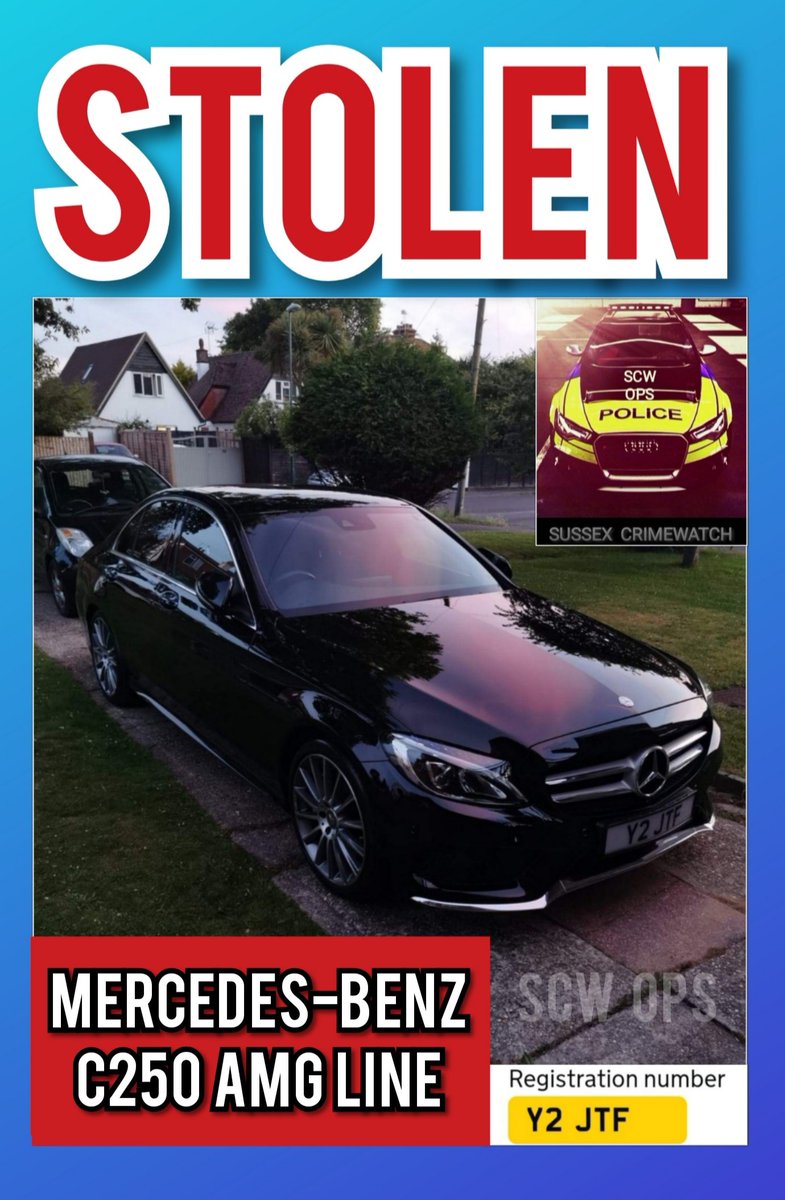 🚨 STOLEN CAR 🚨    16/08  @ 02:00hrs

🔴 #Felpham, #BognorRegis 

🔵 Mercedes-Benz C250 AMG Line
🔵 Obsidian BLACK metallic paint
🔵 bluetec (badge removed)

Please keep an eye out for this,
thank you 👍

#Stolen
#KeylessTheft
#FindMe
#SCWops