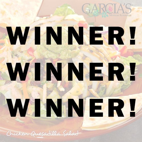 GarciasMexican's tweet photo. Congrats to the WINNERS !
FB - JAMIE GRABOWSKI
IG - MELISSA MCINELLY ( @melmic3 )
TW - SUSAN ( @smadge84 )
Please private message us your mailing information so we can send you your certificates ! Thanks to all for your kindness and for playing along...
#FreshTradition https://t.co/NKm5UU2KXV