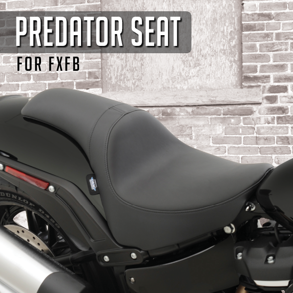 Predator Seat for 18-19 FXFB Softail models. Available in Solar-Reflective Leather or automotive-grade vinyl. For more information, contact your <a href="/DragSpecialties/">Drag Specialties</a> dealer.
#softail #dragspecialties #fxfb #seat