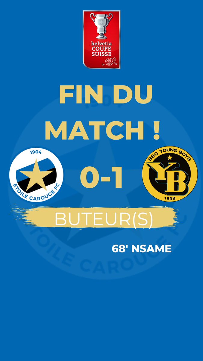 EtoileCarouge's tweet photo. Fin du match !
Les stelliens s'inclinent 0-1.
#ECYB #ensemblecarouge 💙 https://t.co/NZ7UhDNdru