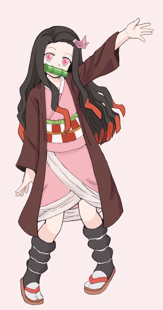 woopahさんがTwitterに投稿した竈門禰豆子(鬼滅の刃)のイラスト。